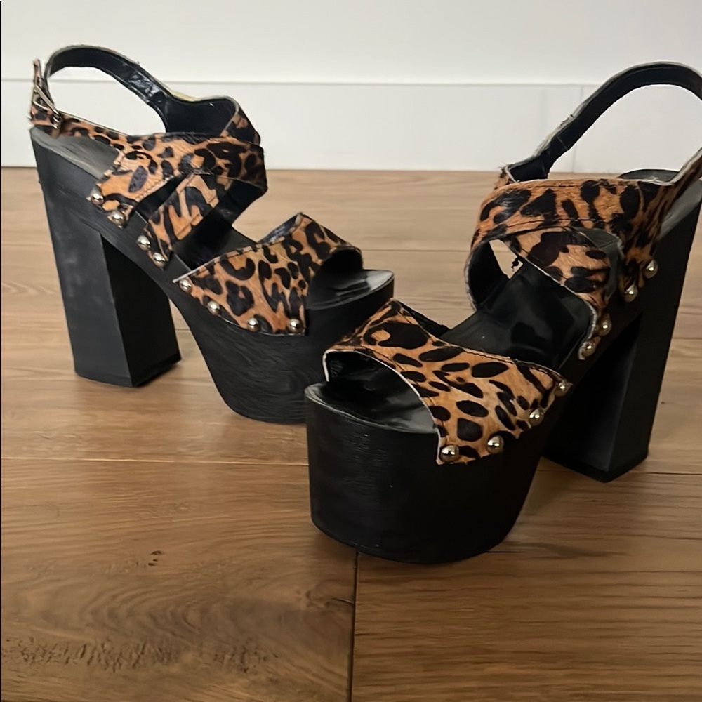 Leopard Print Platform Heels